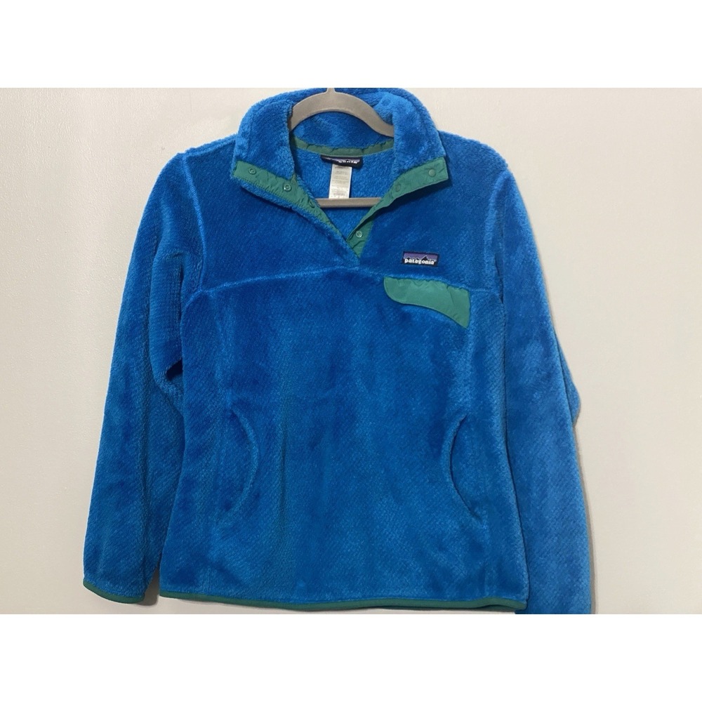 Patagonia‎ Women's Small Re-Tool Snap-T Deep Pile Fleece Pullover Aqua Teal